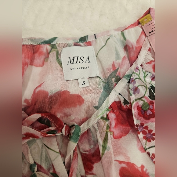 Misa Los Angeles Eliza Tiered Ruffle Chiffon Mini Dress Size S - Picture 15 of 16